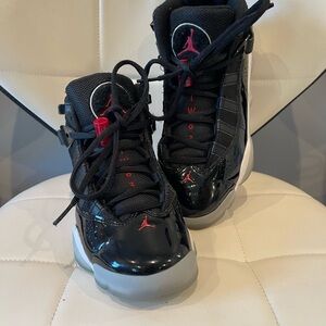 Jordan Black and Red High-Top Sneakers